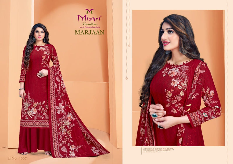 Mishri Creation Marjaan Vol 4 Cotton Digital Printed Festive Wear Salwar Suits