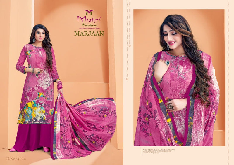 Mishri Creation Marjaan Vol 4 Cotton Digital Printed Festive Wear Salwar Suits