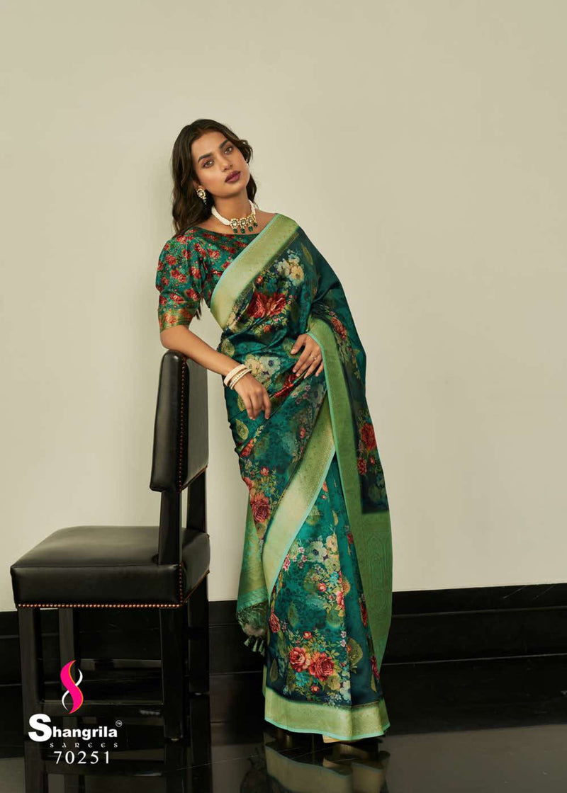 Shangrila Prints Masakali Digital Vol 2 Fancy Party Wear Sarees With Beautiful Floral  Digital Print