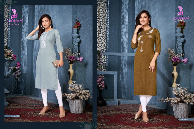 Poonam Designer Mayra Rayon Formal Fancy Casual  Wear Kurtis