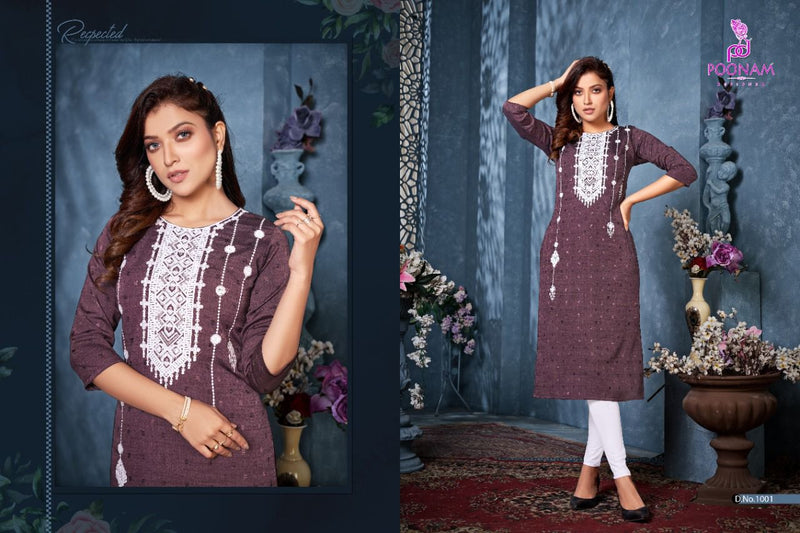 Poonam Designer Mayra Rayon Formal Fancy Casual  Wear Kurtis