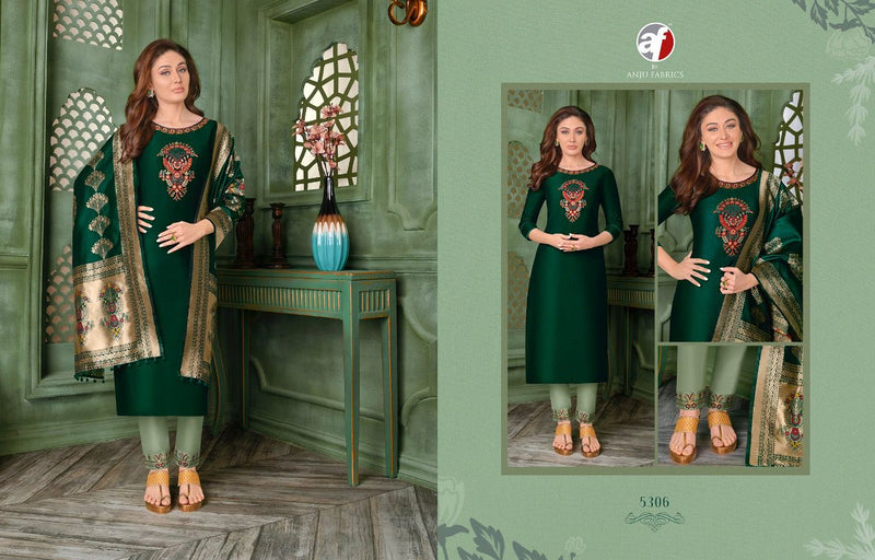 Anju Fabrics Bell Bottom Bamber Silk Party Wear Kurtis With Bottom Pants &  Dupatta