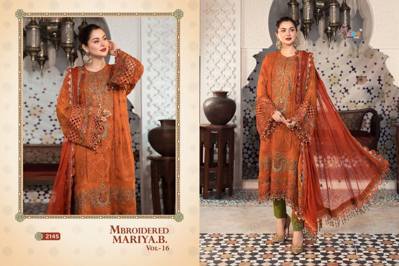 Shree Fabs Embroidered Maria B Vol 16 Fox Georgette Heavy Designer Pakistani Style Wedding Wear Salwar Suits