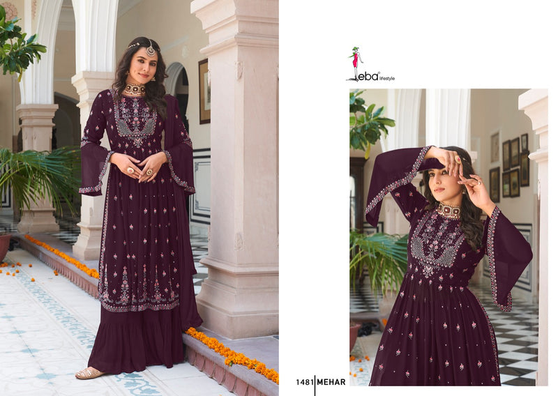 Eba Lifestyle Mehar Vol 1 Georgette With Beautiful Heavy Embroidery Work Stylish Designer Fancy Kurti