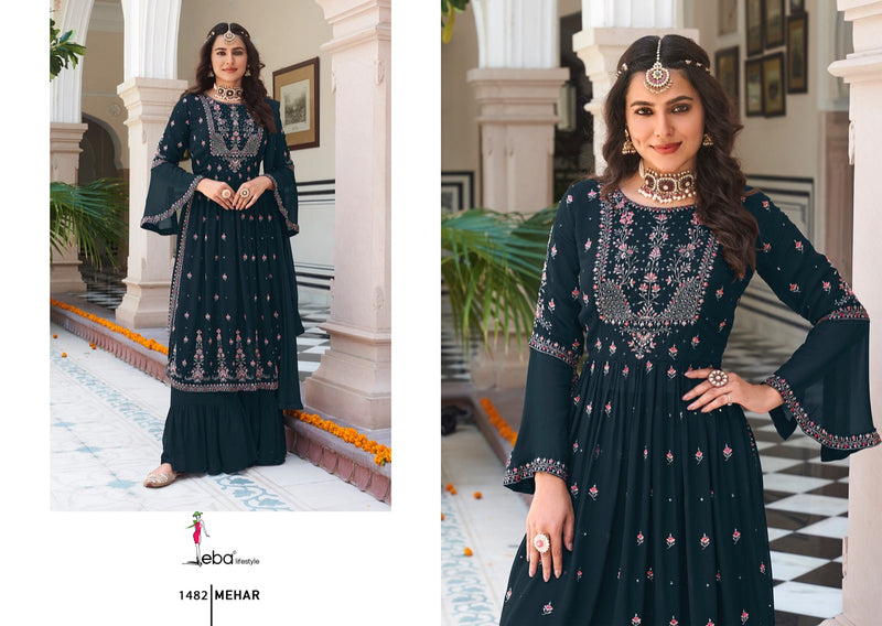 Eba Lifestyle Mehar Vol 1 Georgette With Beautiful Heavy Embroidery Work Stylish Designer Fancy Kurti