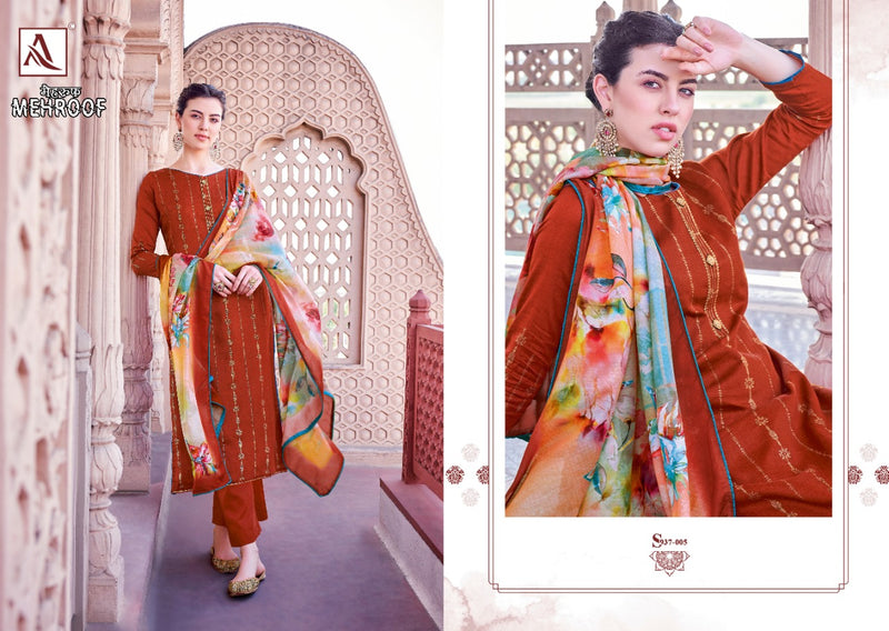 Alok Suits Mehroof Jam Cotton Designer Party Wear Salwar Suits With Foil Prints