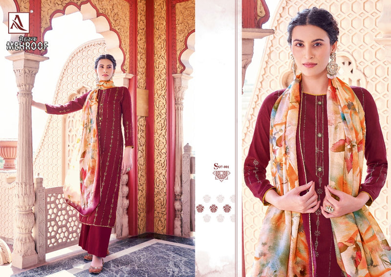 Alok Suits Mehroof Jam Cotton Designer Party Wear Salwar Suits With Foil Prints