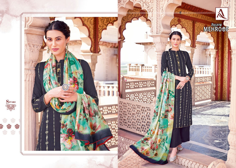 Alok Suits Mehroof Jam Cotton Designer Party Wear Salwar Suits With Foil Prints