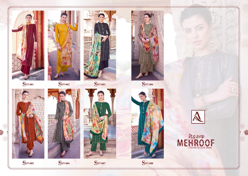 Alok Suits Mehroof Jam Cotton Designer Party Wear Salwar Suits With Foil Prints