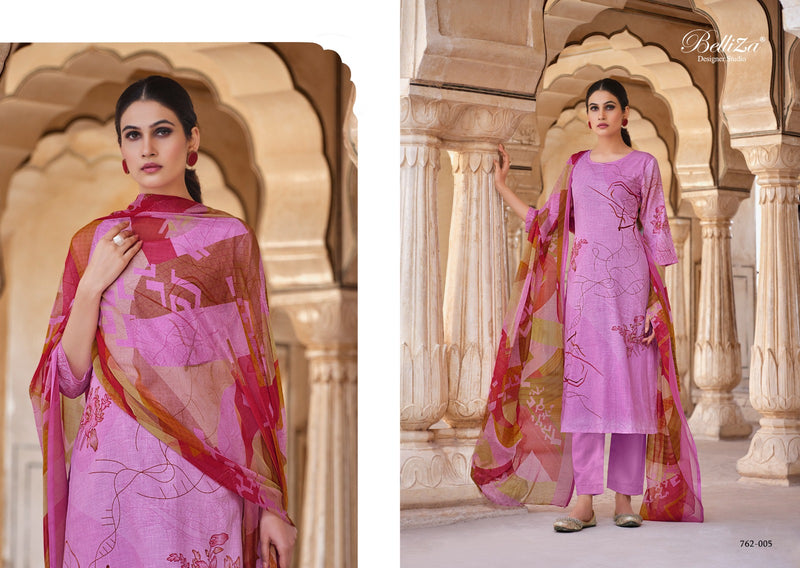 Belliza Designer Studio Meraki Pure Linen Cotton Printed Designer Salwar Suit