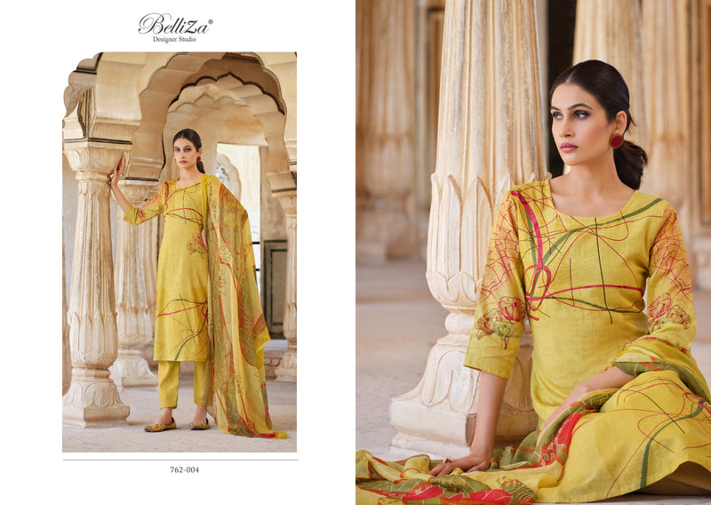 Belliza Designer Studio Meraki Pure Linen Cotton Printed Designer Salwar Suit