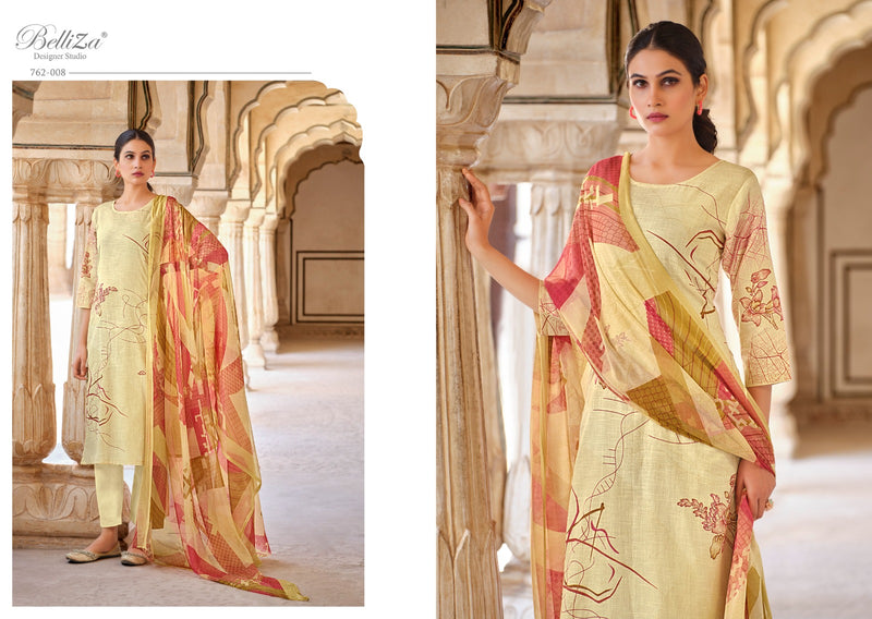 Belliza Designer Studio Meraki Pure Linen Cotton Printed Designer Salwar Suit