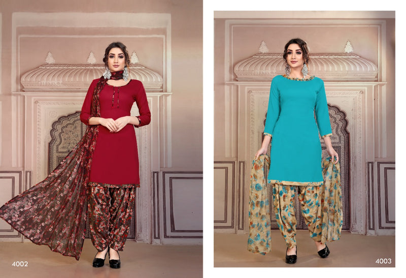 Sweety Fashion Milly Vol 4 Leon Crape Stylish Designer Patiyala Style Salwar Suit