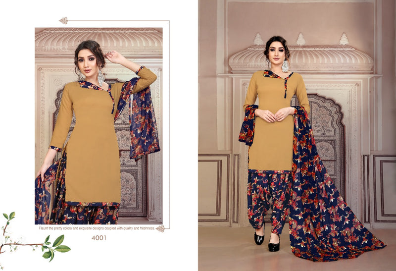 Sweety Fashion Milly Vol 4 Leon Crape Stylish Designer Patiyala Style Salwar Suit