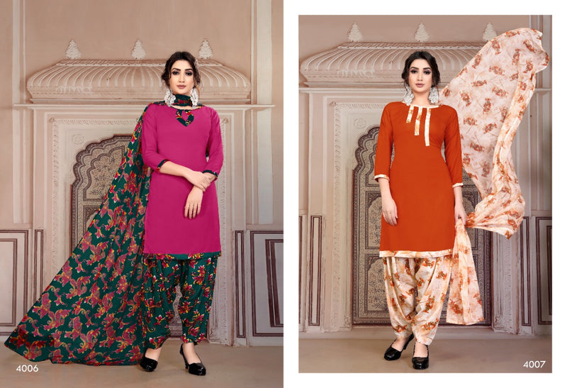 Sweety Fashion Milly Vol 4 Leon Crape Stylish Designer Patiyala Style Salwar Suit