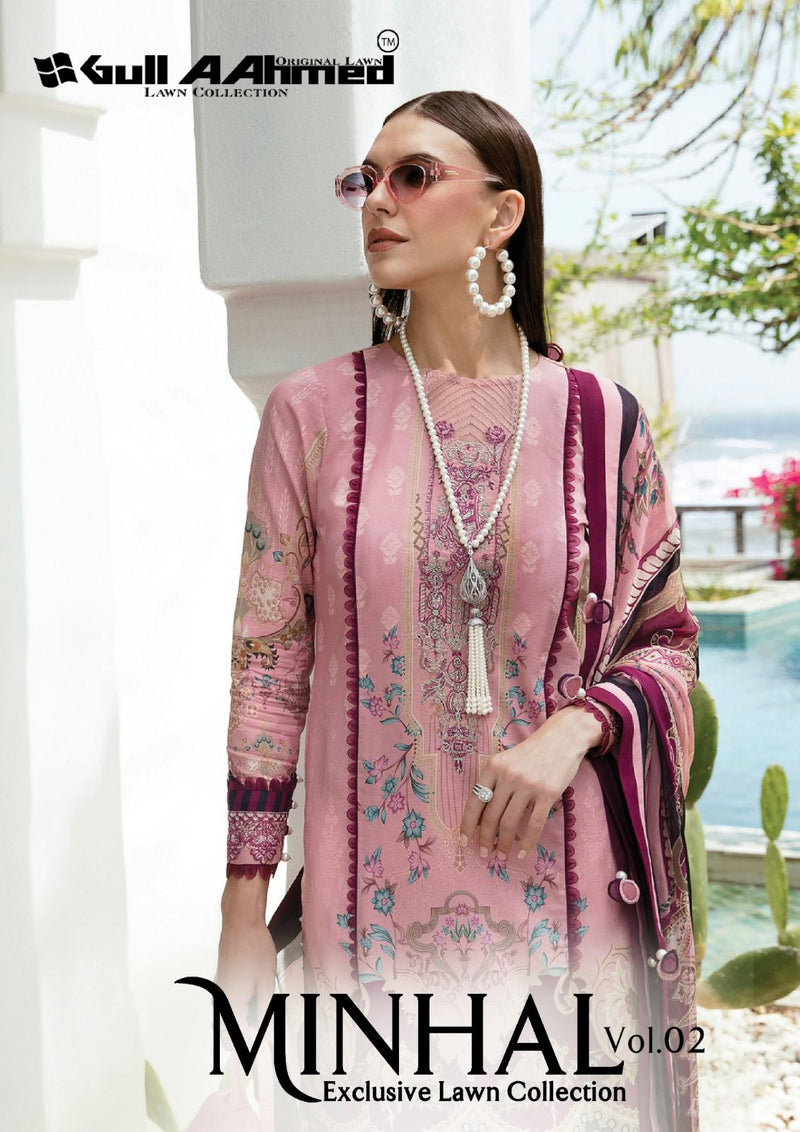 Gull Aahmed Minhal Exclusive Lawn Collection Vol 2 Lawn Cotton Printed Designer Salwar Kameez