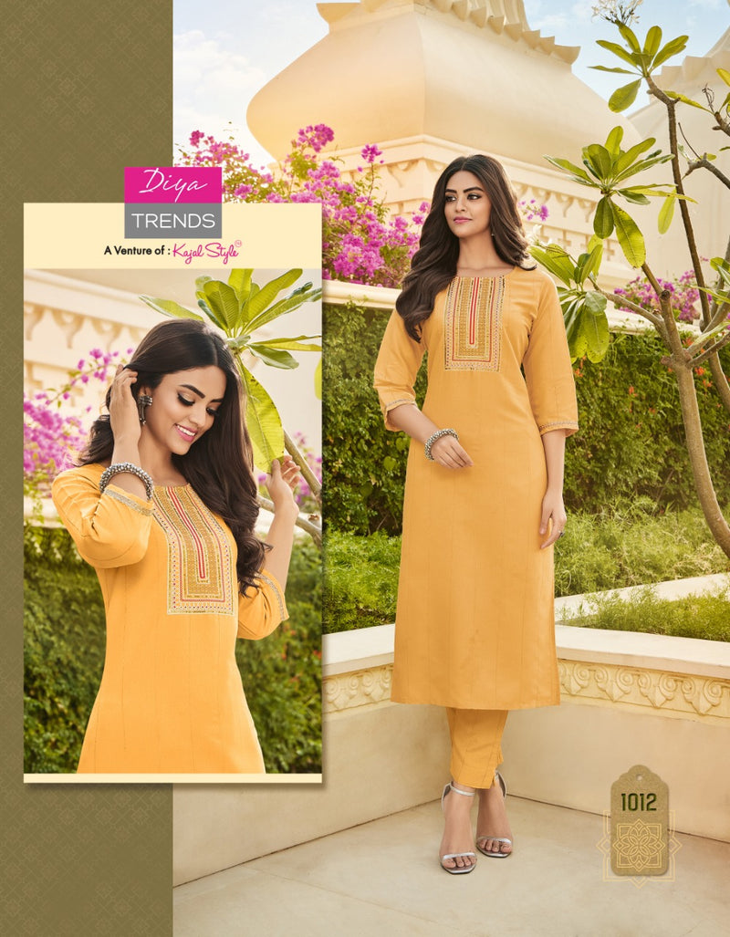 Diya Trendz Mintra Vol 1 Rayon With Heavy Embroidery Work Stylish Designer Casual Look Fancy Kurti