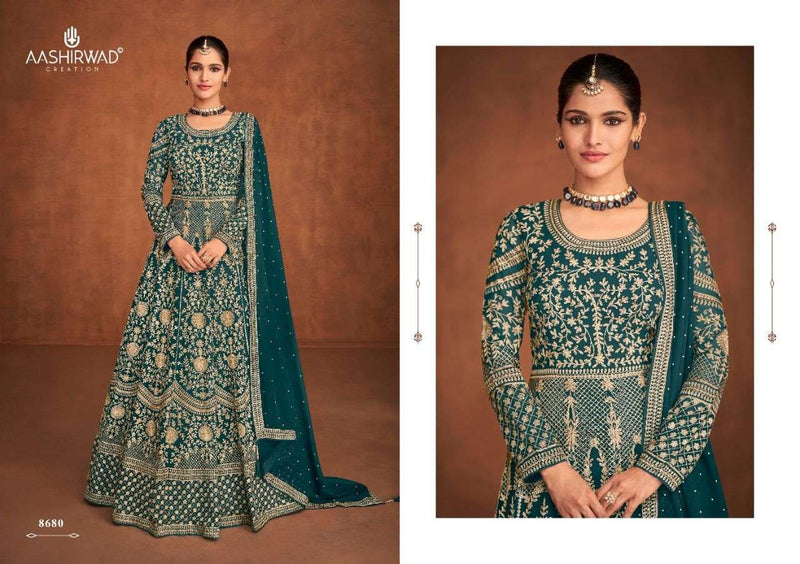 Aashirwad Creation Mirza Georgette Designer Ready Made Wedding Wear Salwar Suits