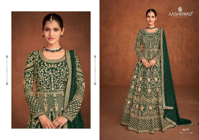 Aashirwad Creation Mirza Georgette Designer Ready Made Wedding Wear Salwar Suits