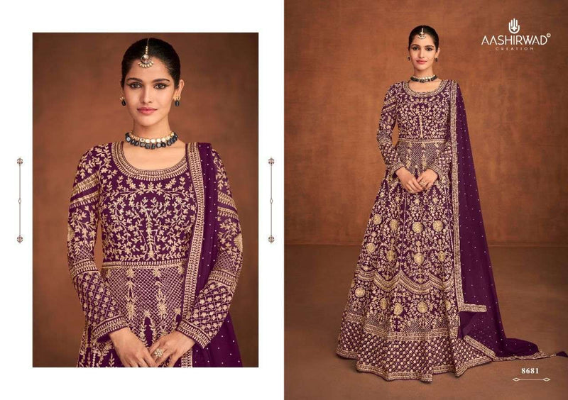 Aashirwad Creation Mirza Georgette Designer Ready Made Wedding Wear Salwar Suits