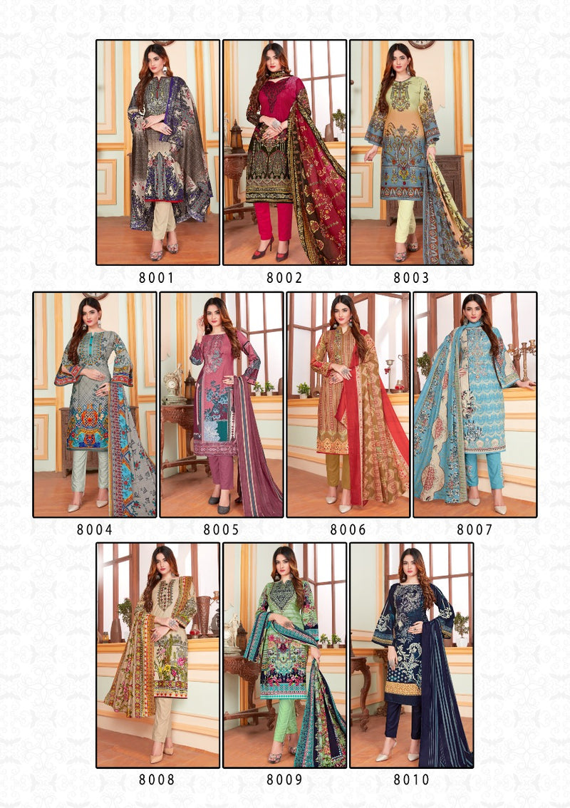 Miss World Choice Sofiya Vol 8 Pure Karachi Cotton Fancy Printed Party Wear Salwar Suits