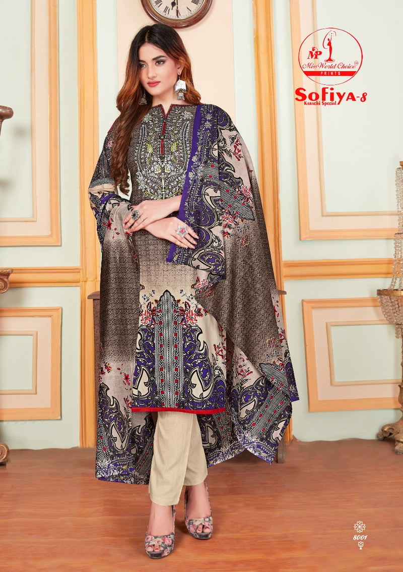 Miss World Choice Sofiya Vol 8 Pure Karachi Cotton Fancy Printed Party Wear Salwar Suits