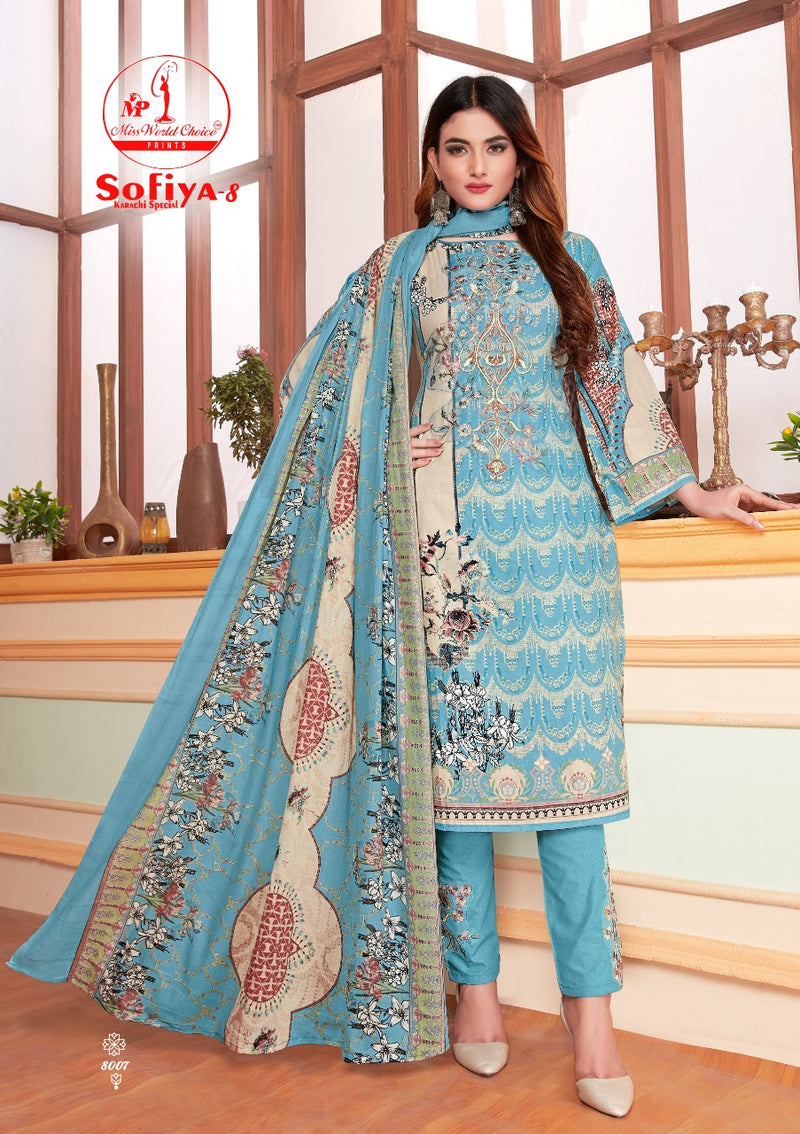 Miss World Choice Sofiya Vol 8 Pure Karachi Cotton Fancy Printed Party Wear Salwar Suits