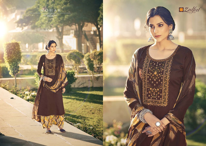 Zulfat Designer Suits Mohak Jam Cotton Designer Stylish Festive Wear Salwar Suits