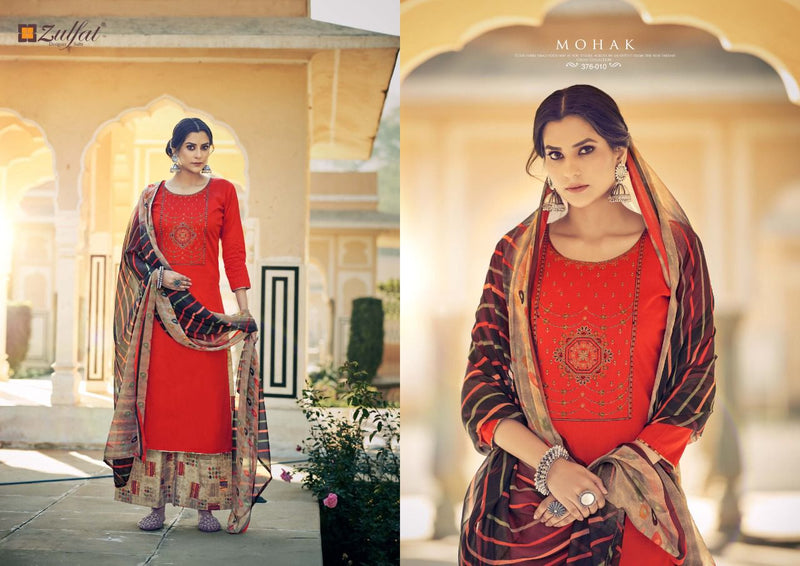 Zulfat Designer Suits Mohak Jam Cotton Designer Stylish Festive Wear Salwar Suits