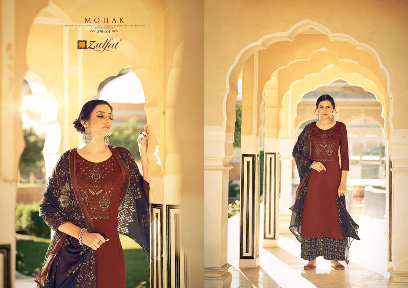 Zulfat Designer Suits Mohak Jam Cotton Designer Stylish Festive Wear Salwar Suits