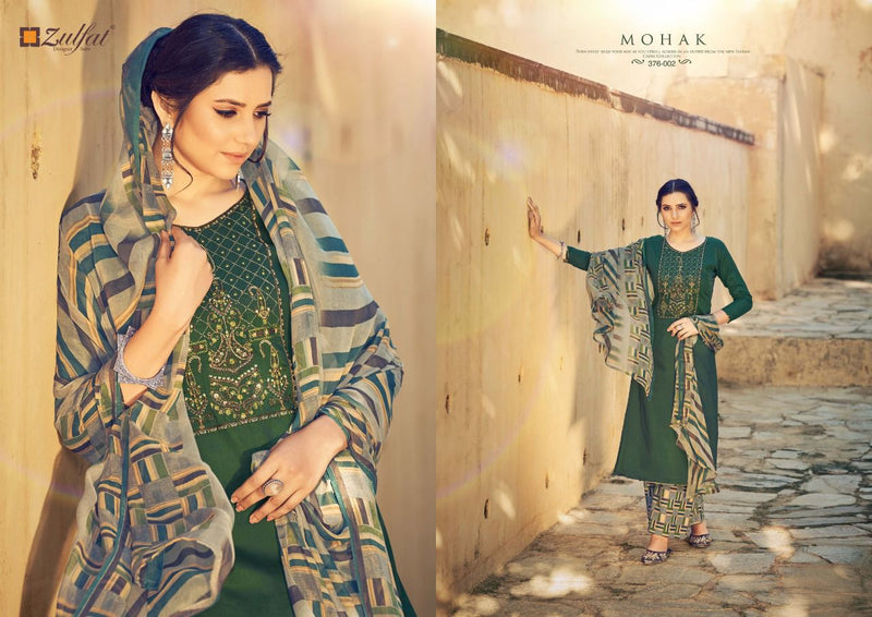 Zulfat Designer Suits Mohak Jam Cotton Designer Stylish Festive Wear Salwar Suits