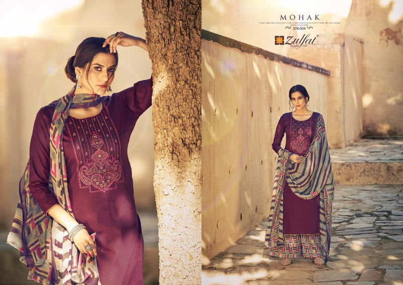 Zulfat Designer Suits Mohak Jam Cotton Designer Stylish Festive Wear Salwar Suits