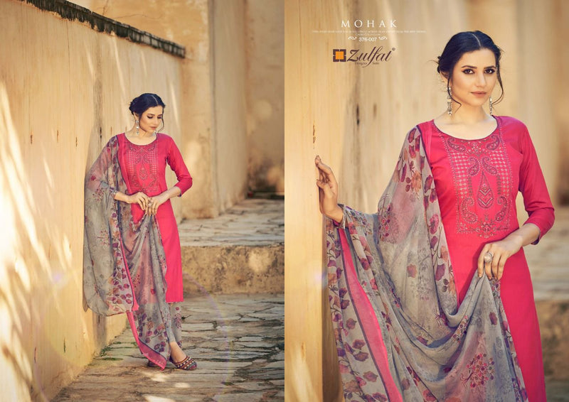 Zulfat Designer Suits Mohak Jam Cotton Designer Stylish Festive Wear Salwar Suits