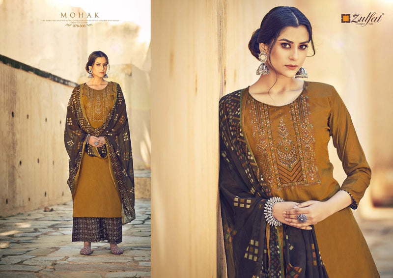 Zulfat Designer Suits Mohak Jam Cotton Designer Stylish Festive Wear Salwar Suits