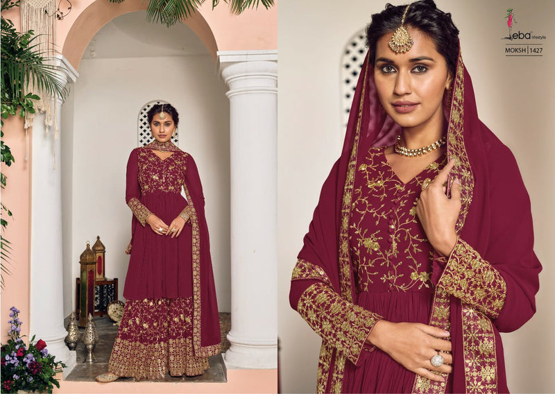 Eba Lifestyle Moksh Vol 1 Fox Georgette Ellegant Wedding Wear Salwar Suits