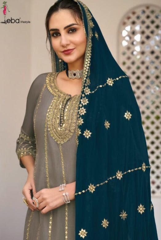 Eba Lifestyle Moksh Vol 1 Fox Georgette Ellegant Wedding Wear Salwar Suits