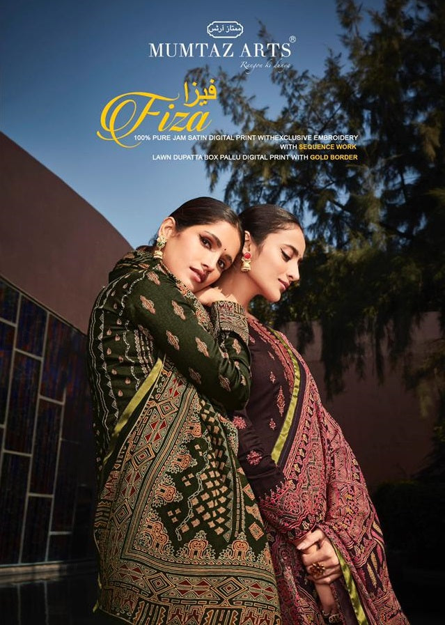 Mumtaz Arts Fiza Jam Satin Print Party Wear Printed Salwar Suits