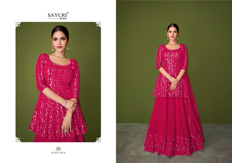 Sayuri Designer Murad Georgette Heavy Designer Ready Made Wedding Wear Salwar Suits