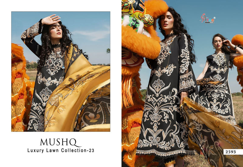 Shree Fabs Mushq Luxury Lawn Collection 2023 Pure Cotton Heavy Self Embroidered Salwar Suit