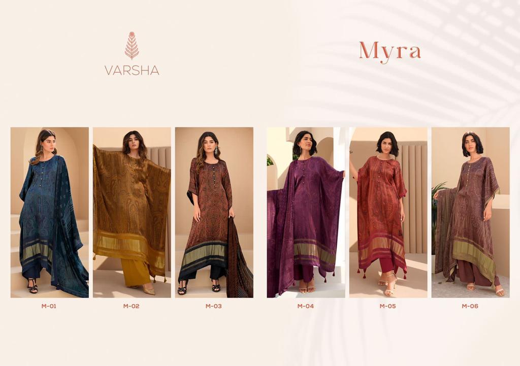 Varsha Myra Silk With Fancy Work Stylish Designer Attractive Look Fancy Salwar Suit