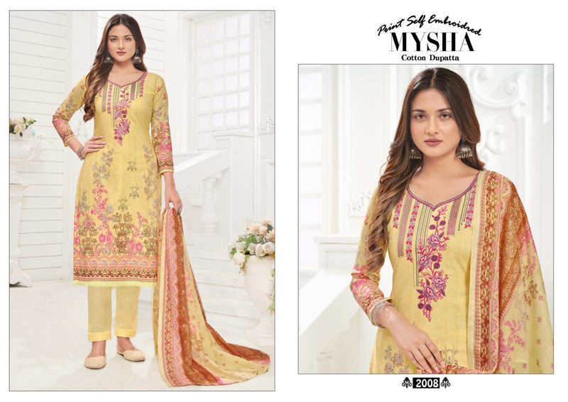 Gull Aahmed Mysha Vol 2 Pure Lawn Neck Self Embroidery Printed Designer Salwar Kameez