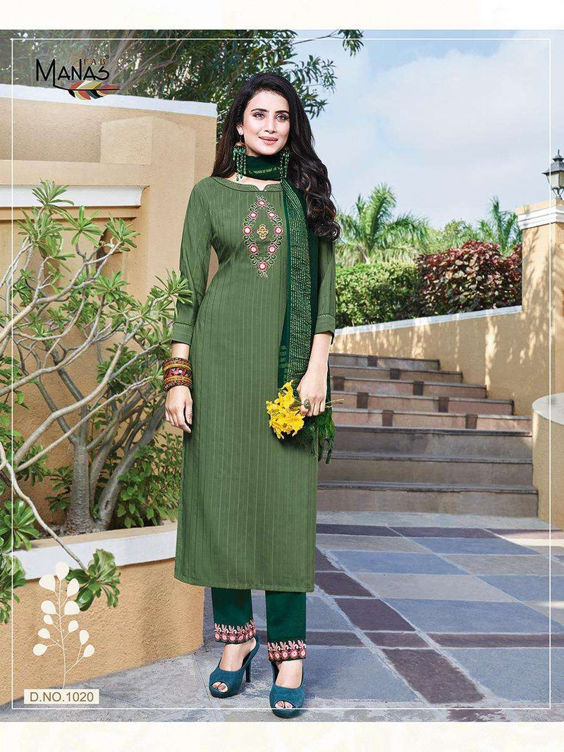 Manas Launch By Delight Vol 4 Chinon Silk With Embroidery And Hand Work Exclusive Readymade Salwar Suit