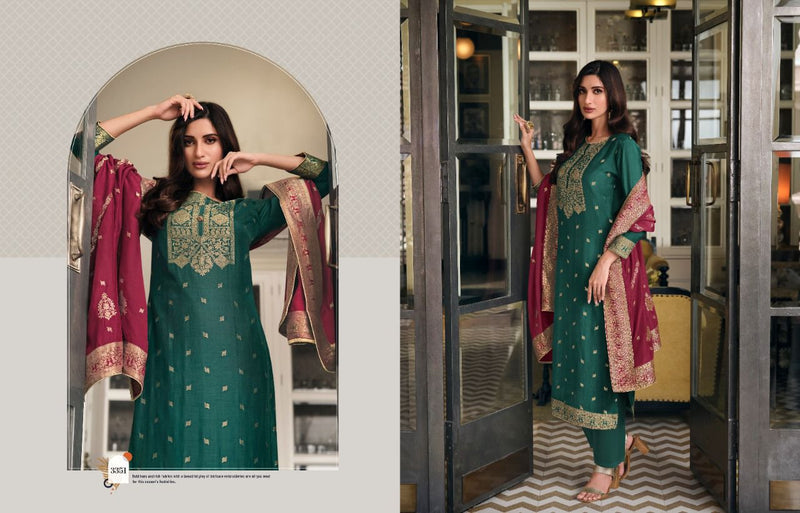 Meera Trendz Charmy Aarya Vol 2 Cream Silk Weaving Jacquard Designer Salwar Suit