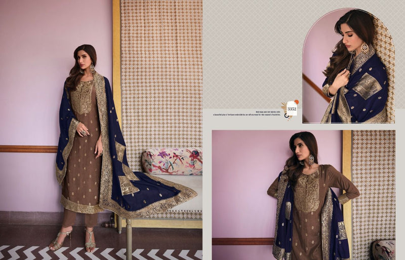 Meera Trendz Charmy Aarya Vol 2 Cream Silk Weaving Jacquard Designer Salwar Suit