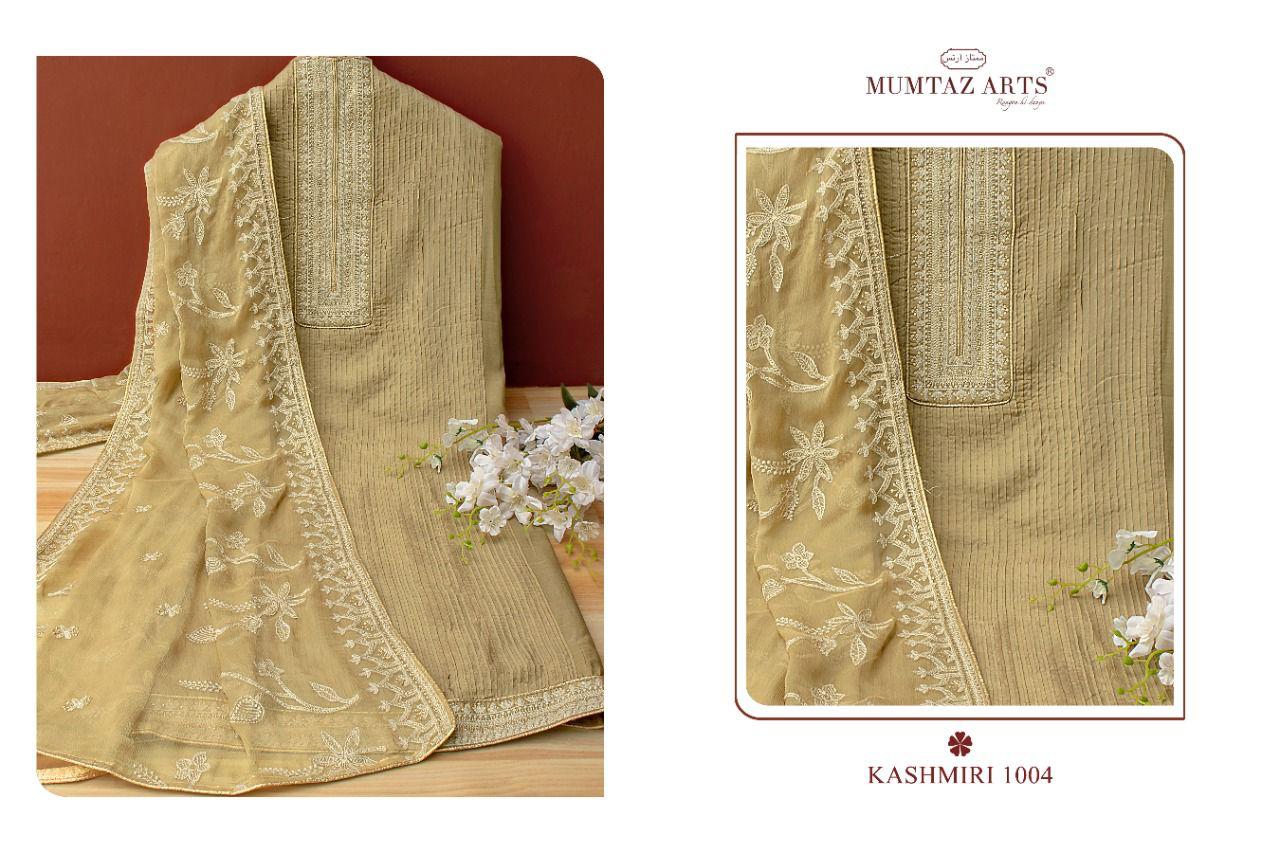 Mumtaz Arts Kashmiri Viscose Muslin Dyed With Pleates Work Salwar Suit