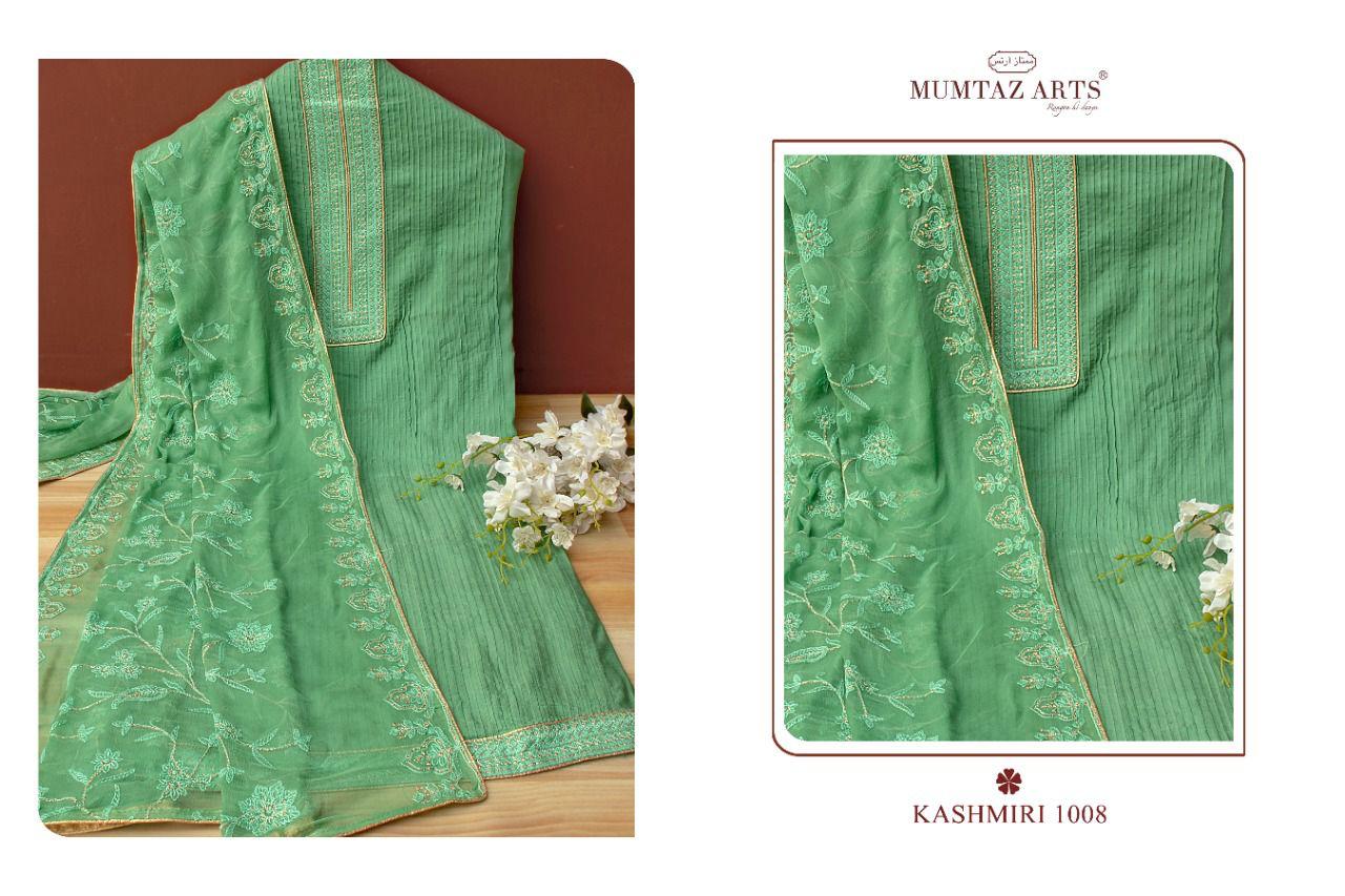 Mumtaz Arts Kashmiri Viscose Muslin Dyed With Pleates Work Salwar Suit