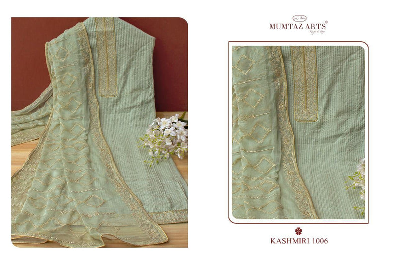 Mumtaz Arts Kashmiri Viscose Muslin Dyed With Pleates Work Salwar Suit