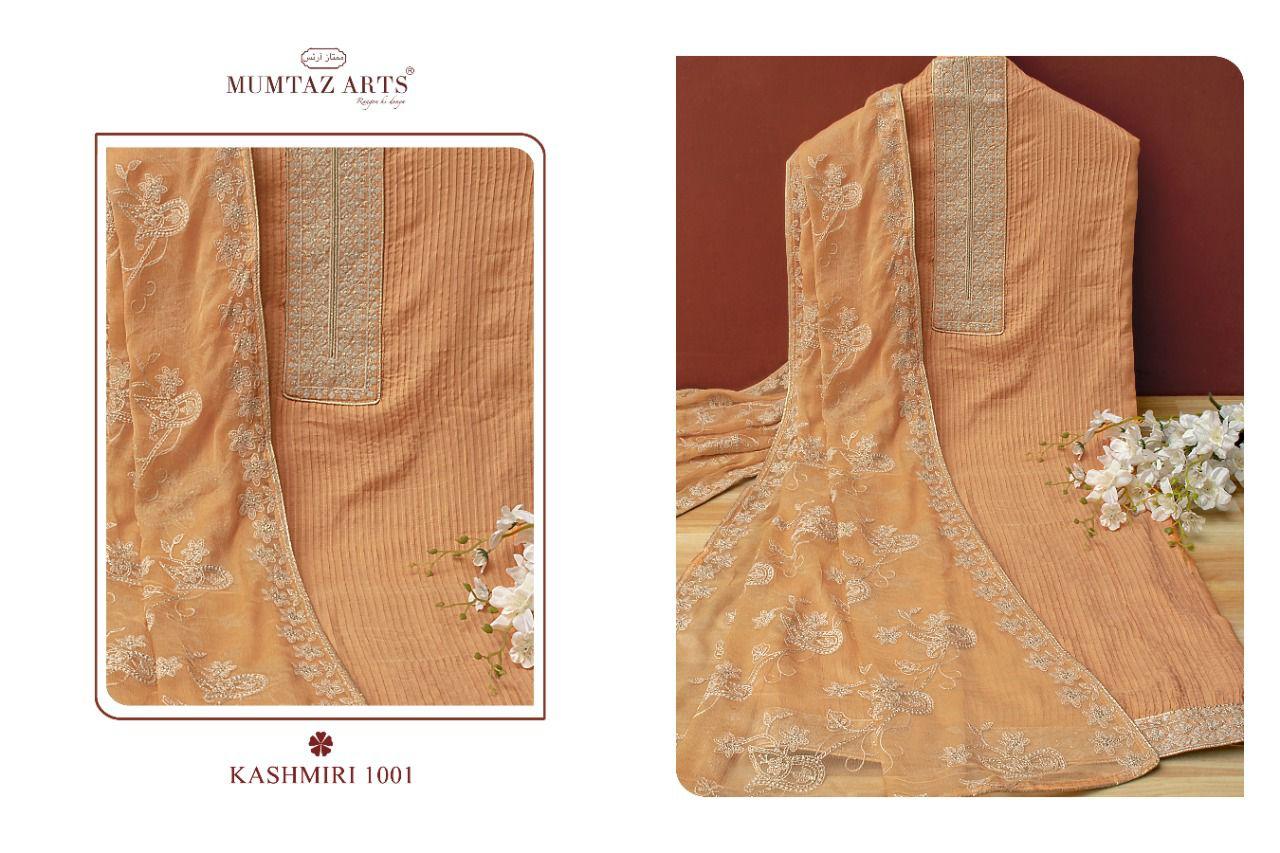 Mumtaz Arts Kashmiri Viscose Muslin Dyed With Pleates Work Salwar Suit