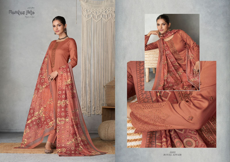 Mumtaz Arts Royal Affair Pure Jam Satin With Neck Embroidery Work Salwar Suit