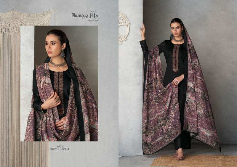 Mumtaz Arts Royal Affair Pure Jam Satin With Neck Embroidery Work Salwar Suit